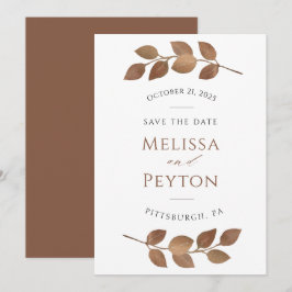 Rustikaler Herbstleaves Save the Date