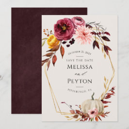 Rustikaler Herbstleaves Save the Date