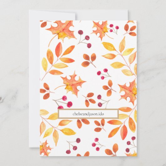 Rustikaler Herbstleaves Save the Date (Rückseite)