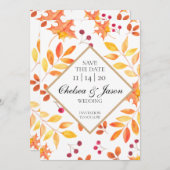 Rustikaler Herbstleaves Save the Date (Vorne/Hinten)