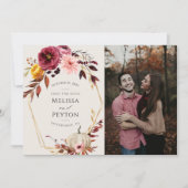 Rustikaler Herbstleaves Save the Date (Vorderseite)