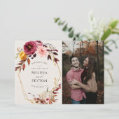 Rustikaler Herbstleaves Save the Date (Stehend Vorderseite)