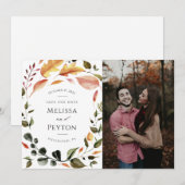 Rustikaler Herbstleaves Save the Date (Vorne/Hinten)