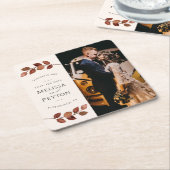 Rustikaler Herbstleaves Save the Date Rechteckiger Pappuntersetzer (angewinkelt)