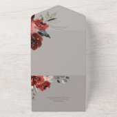 Rustikaler Herbstrost Blütengrau QR-Code All In One Einladung (Außenbereich)