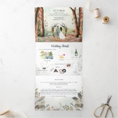 Rustikaler Herbstwald | Boho Wedding Dreifach Gefaltete Einladung (Innenseite)