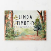 Rustikaler Herbstwald | Boho Wedding Dreifach Gefaltete Einladung (Cover)