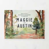 Rustikaler Herbstwald | Boho Wedding Dreifach Gefaltete Einladung (Cover)