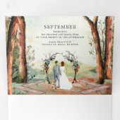 Rustikaler Herbstwald | Boho Wedding Dreifach Gefaltete Einladung (Innen Erste Seite)