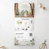 Rustikaler Herbstwald | Boho Wedding Dreifach Gefaltete Einladung (Innenseite)