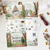 Rustikaler Herbstwald | Boho Wedding Dreifach Gefaltete Einladung