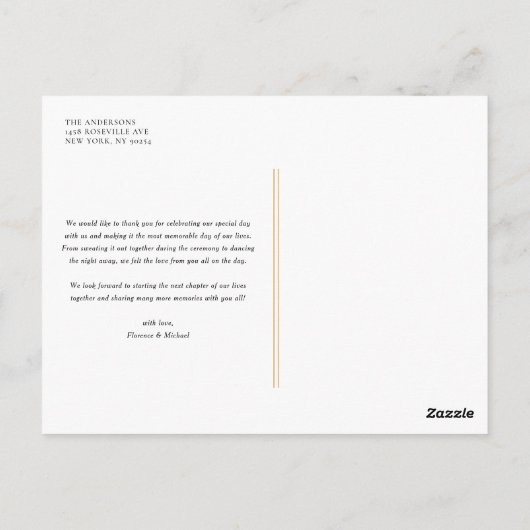 Rustikaler Herbstwald Danke Postkarte (Rückseite)