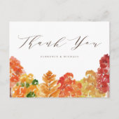 Rustikaler Herbstwald Danke Postkarte (Vorderseite)