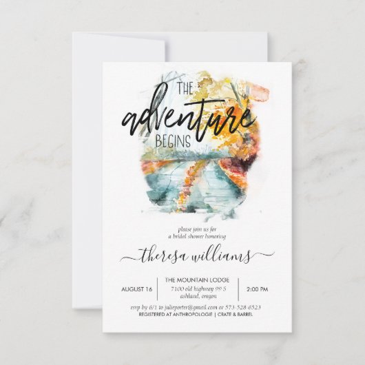 Rustikaler Herbstwald | Einladung zur Brautdusche (Vorderseite)