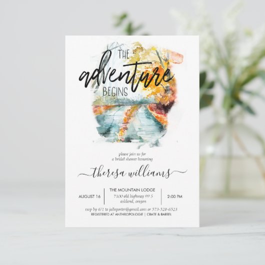 Rustikaler Herbstwald | Einladung zur Brautdusche (Stehend Vorderseite)