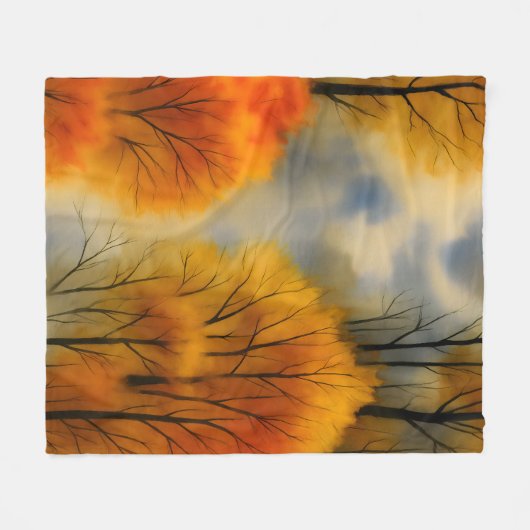 Rustikaler Herbstwald - Herbst Farbe Fleecedecke (Vorderseite (Horizontal))