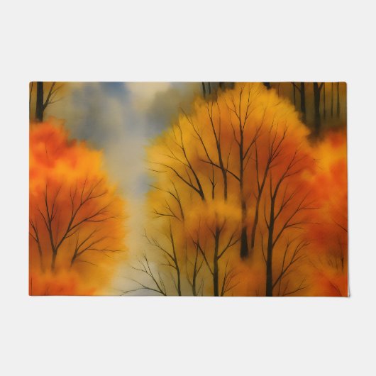 Rustikaler Herbstwald - Herbst Farbe Fußmatte (Vorderseite)