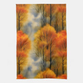 Rustikaler Herbstwald - Herbst Farbe Geschirrtuch (Vertikal)