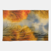 Rustikaler Herbstwald - Herbst Farbe Geschirrtuch (Horizontal)