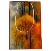 Rustikaler Herbstwald - Herbst Farbe Mittlere Geschenktüte (Vorderseite)