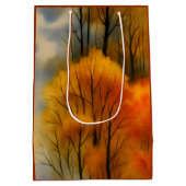 Rustikaler Herbstwald - Herbst Farbe Mittlere Geschenktüte (Rückseite)