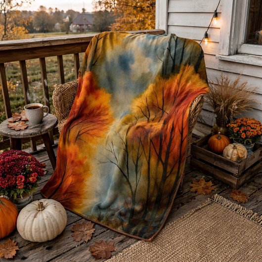 Rustikaler Herbstwald - Herbst Farbe Sherpadecke