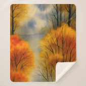 Rustikaler Herbstwald - Herbst Farbe Sherpadecke (Vorderseite)