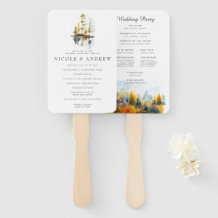 Rustikaler Herbstwald   Hochzeitsprogramm Hand Fan Fächer