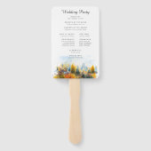 Rustikaler Herbstwald | Hochzeitsprogramm Hand Fan Fächer (Rückseite)