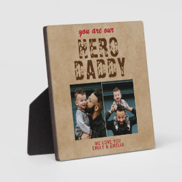 Rustikaler Hero Daddy Vatertag 2 FotoCollage Fotoplatte