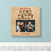 Rustikaler Hero Daddy Vatertag 2 FotoCollage Leinwanddruck (Insitu (Holzboden))