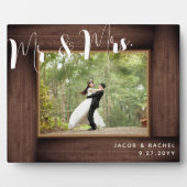 Rustikaler Herr & Mrs. Modern Wedding Foto Frame Fotoplatte (Vorderseite)