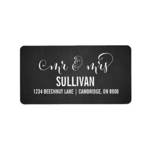 Rustikaler Herr & Mrs. Script Wedding Address Labe Adressaufkleber