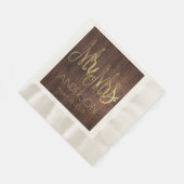 Rustikaler Herr und Frau Nachname Ehedatum Serviette (Ecke)