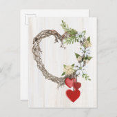 Rustikaler Herzkranz II Postkarte (Vorne/Hinten)