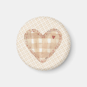 Rustikaler Hintergrund hübsches Herz Brauner Tarta Magnet