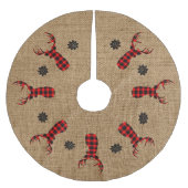 Rustikaler Hirsch Karo-Batist Polyester Weihnachtsbaumdecke (Vorderseite)