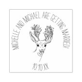Rustikaler Hirsch zum Speichern des Termins Gummistempel (Prägung)