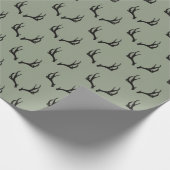 Rustikaler Hirschbaum Grüner Antler Geschenkpapier (Ecke)