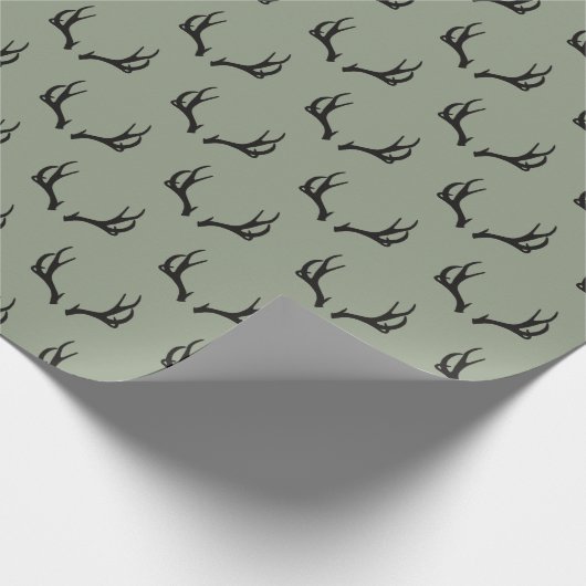 Rustikaler Hirschbaum Grüner Antler  Geschenkpapier (Ecke)