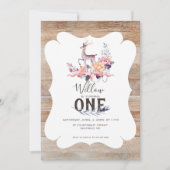 Rustikaler Hirschfrühling Geburtstag Einladung (Vorderseite)