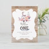 Rustikaler Hirschfrühling Geburtstag Einladung (Stehend Vorderseite)