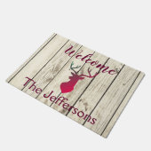 Rustikaler Hirschkopf Fußmatte (Schrägansicht)