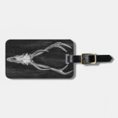 Rustikaler Hirschkopf Gepäckanhänger (Vorderseite horizontal)