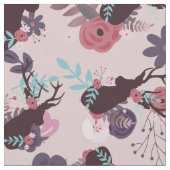 Rustikaler Hirschkopf Mauve Pink Floral Trendmuste Stoff (Nahaufnahme)