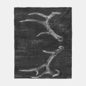 Rustikaler Hirschtierkopf im Kopfbrett Fleecedecke (Vorderseite)