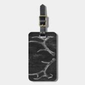 Rustikaler Hirschtierkopf im Kopfbrett Gepäckanhänger (Vorderseite vertikal)