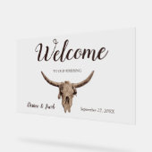 Rustikaler Hochzeitbrown Bull Skull Country Wester Acrylschild (Winkel)