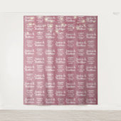 Rustikaler Hochzeitrosa Hintergrund Schritt und Wi Wandteppich (Vorderseite)