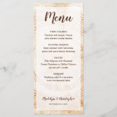 Rustikaler Hochzeitsbaum Holzkörner Menükarte (Vorderseite)